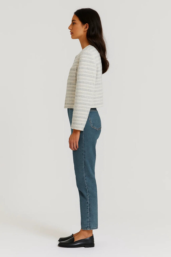 Bouclé Jassen Collectie | Damesjack met Parelknoopsluiting en Luxe Textuur | Lichtgewicht en Ademend