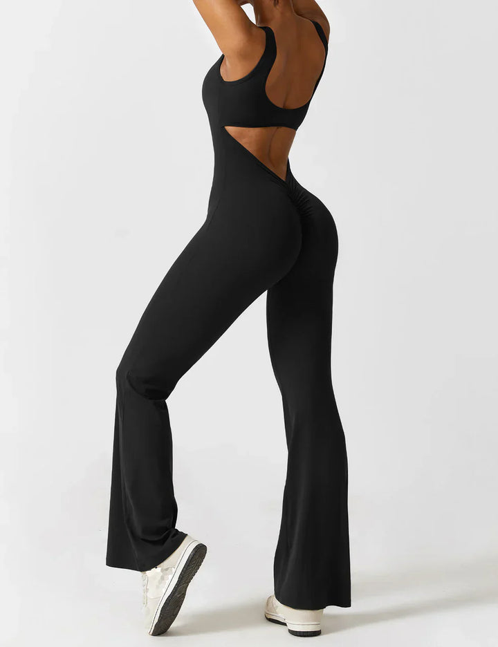 Elena - Flared V-Back Jumpsuit
