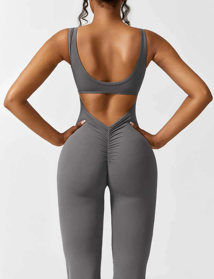 Elena - Flared V-Back Jumpsuit