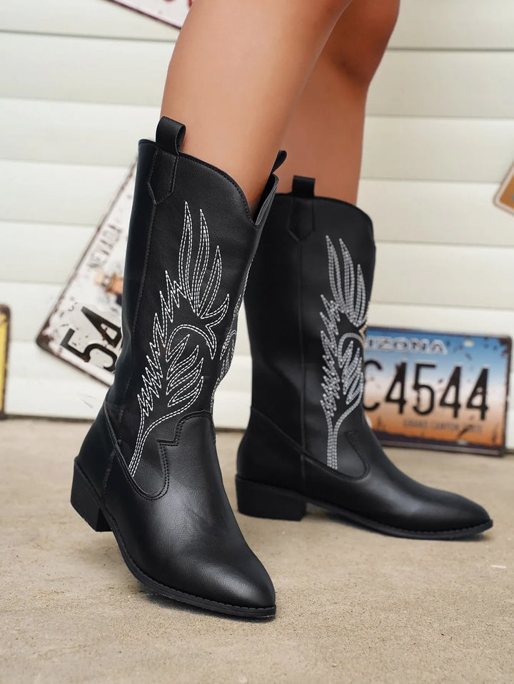 Demy - Western Cowboylaarzen met Geborduurd Design