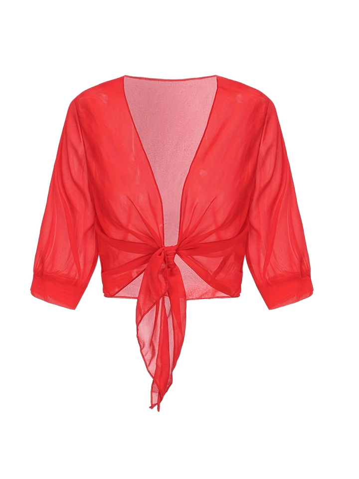 Katie – Luchtige Blouse met Open Voorzijde