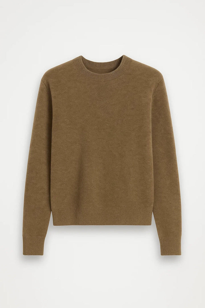 Gebreide Damestrui | Ronde Hals en Geribde Boorden | Zacht en Tijdloos