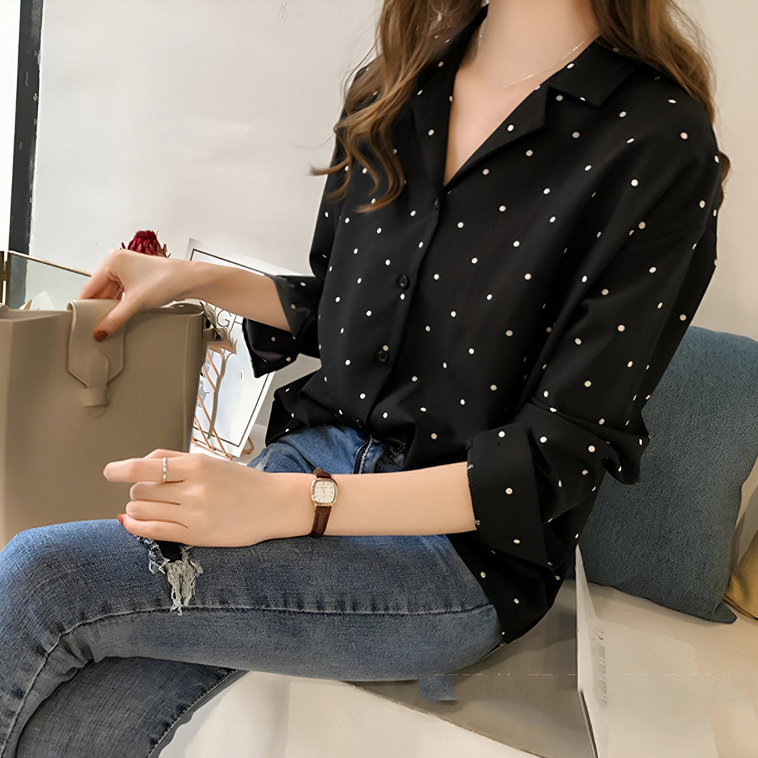 Clivia - Blouse met Stippen voor Dames