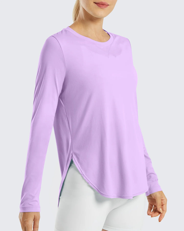 Luxe Sporttop met UV-bescherming & Scoop Neck | Lange Mouwen