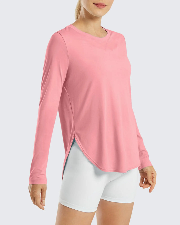 Luxe Sporttop met UV-bescherming & Scoop Neck | Lange Mouwen